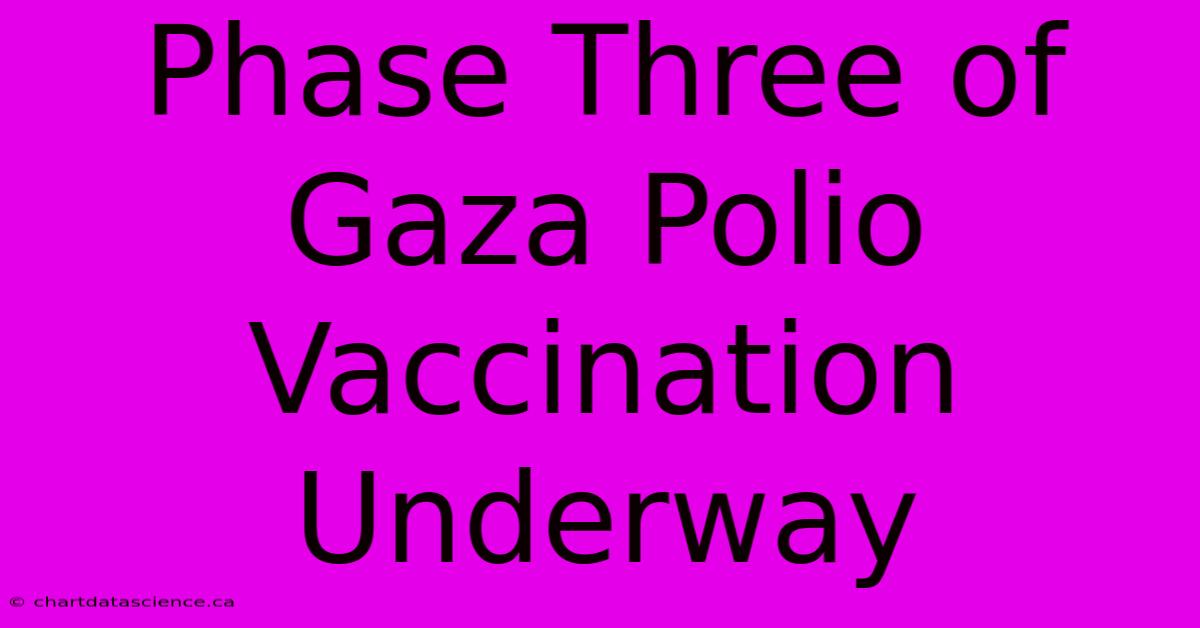 Phase Three Of Gaza Polio Vaccination Underway