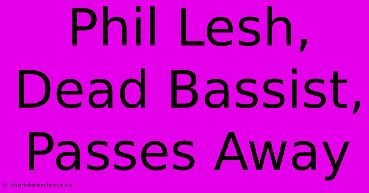 Phil Lesh, Dead Bassist, Passes Away 