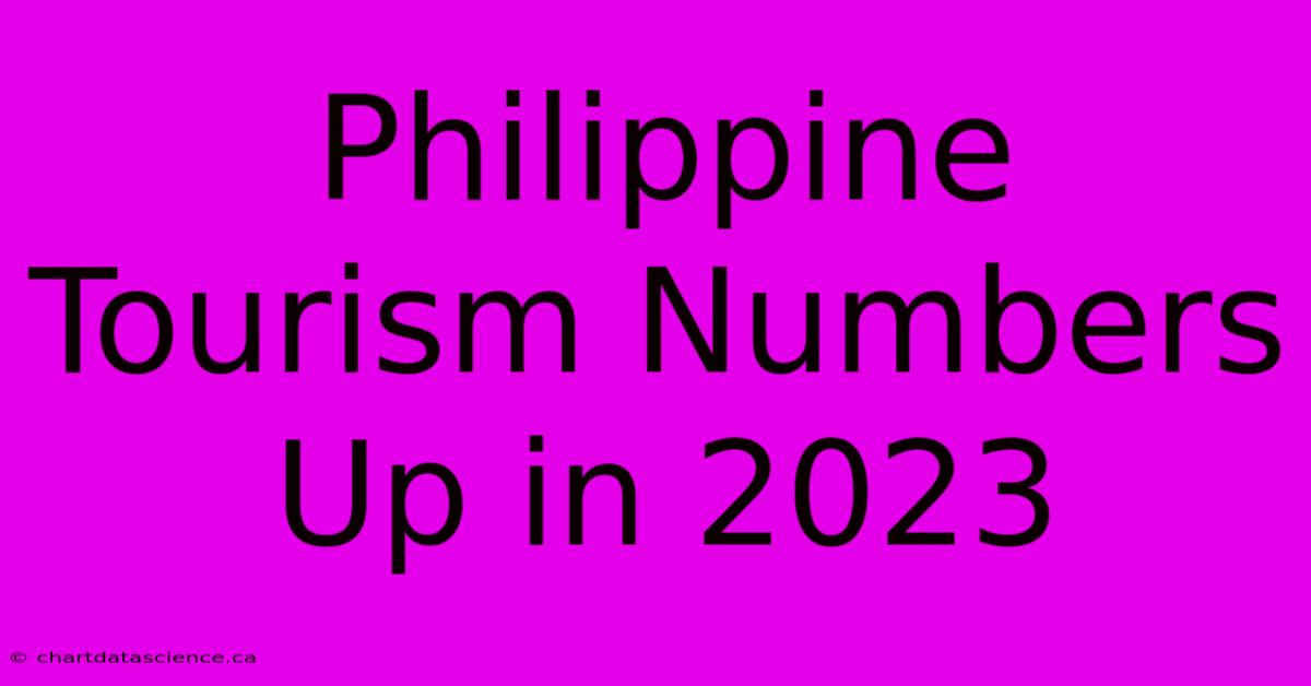 Philippine Tourism Numbers Up In 2023