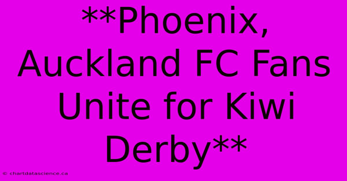 **Phoenix, Auckland FC Fans Unite For Kiwi Derby**