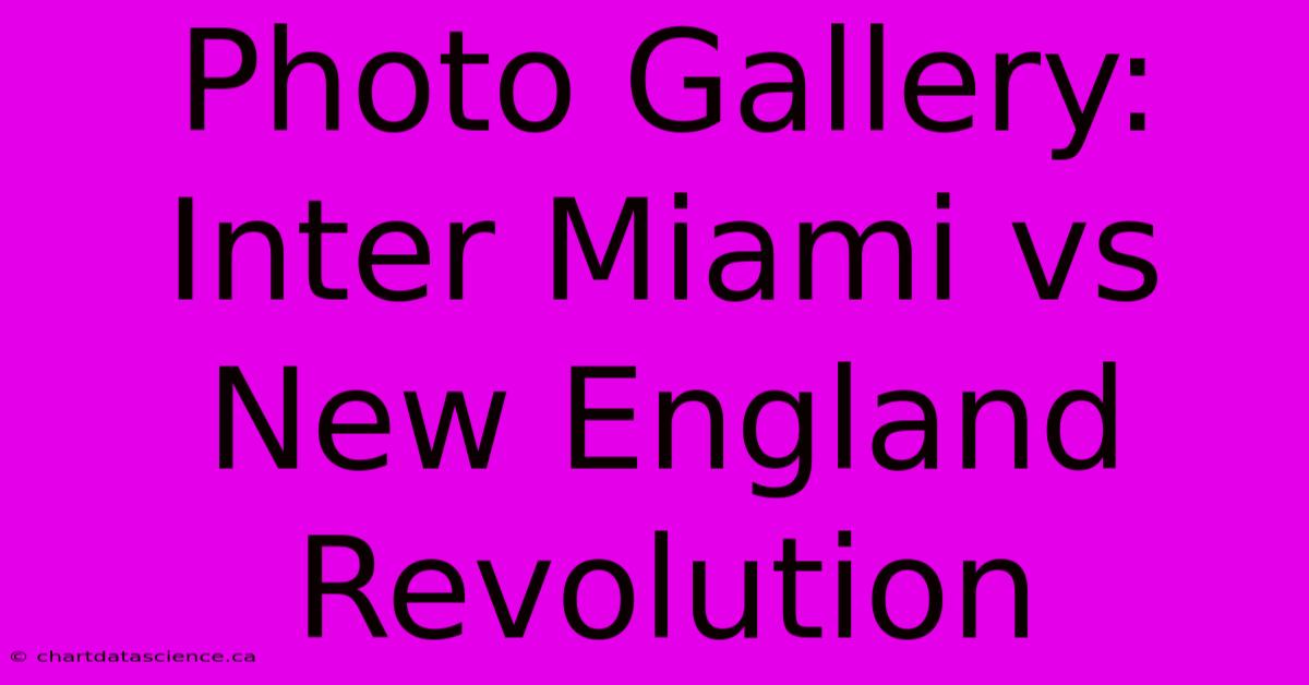 Photo Gallery: Inter Miami Vs New England Revolution