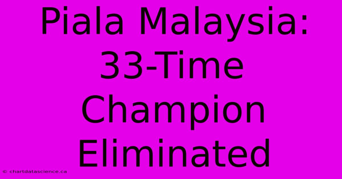 Piala Malaysia: 33-Time Champion Eliminated