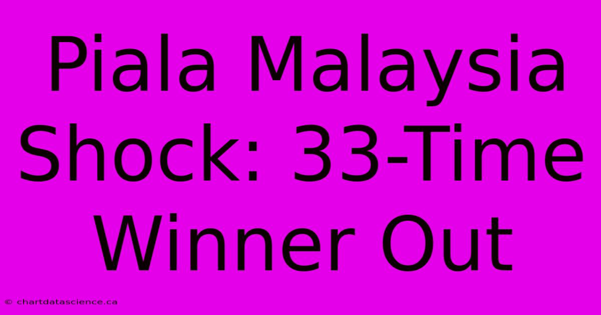 Piala Malaysia Shock: 33-Time Winner Out