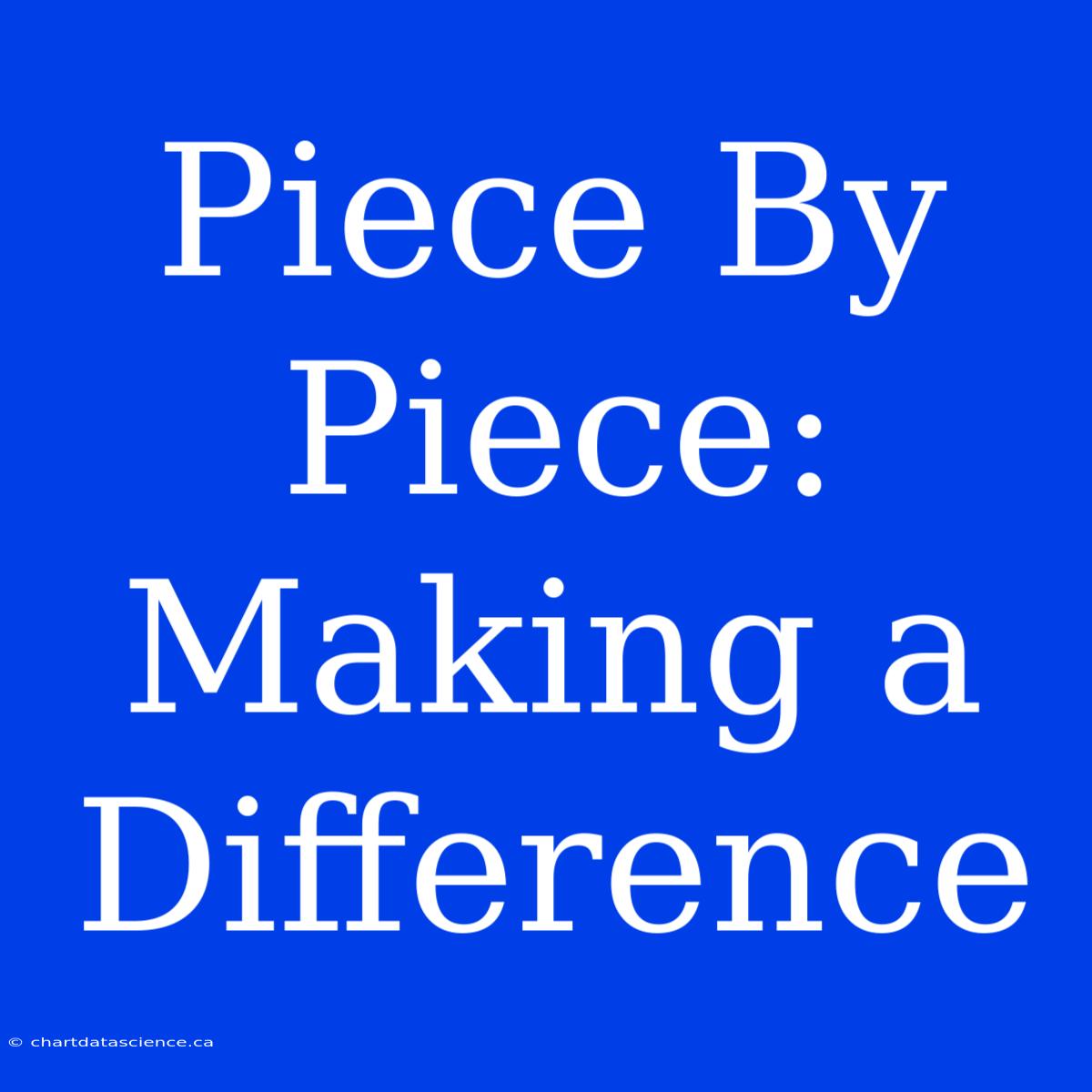 Piece By Piece:  Making A Difference