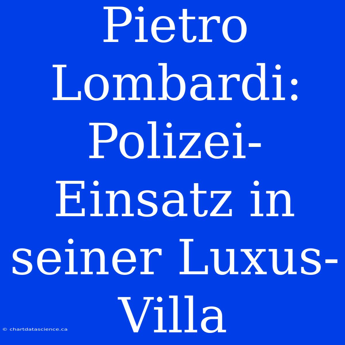 Pietro Lombardi: Polizei-Einsatz In Seiner Luxus-Villa