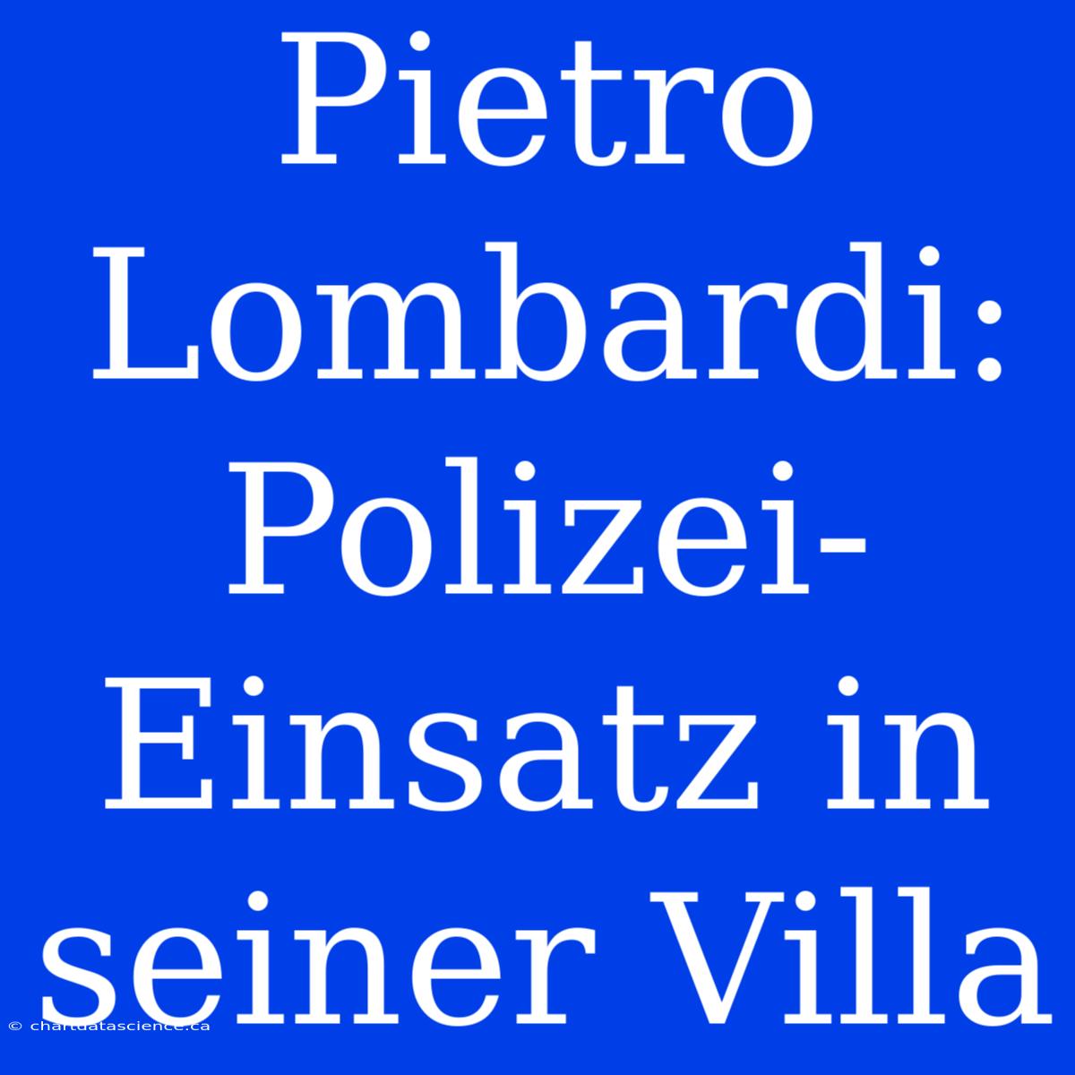 Pietro Lombardi: Polizei-Einsatz In Seiner Villa