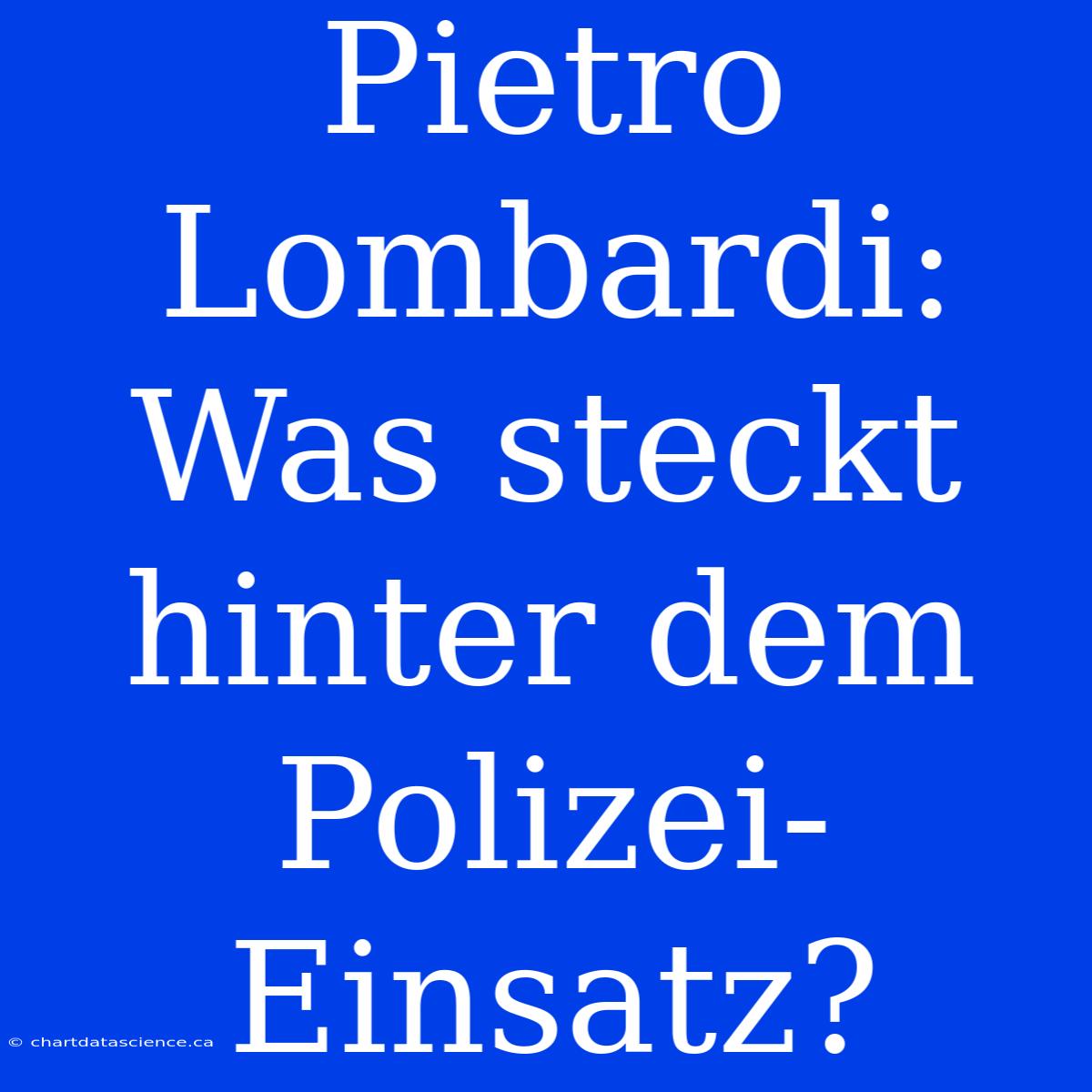 Pietro Lombardi: Was Steckt Hinter Dem Polizei-Einsatz?