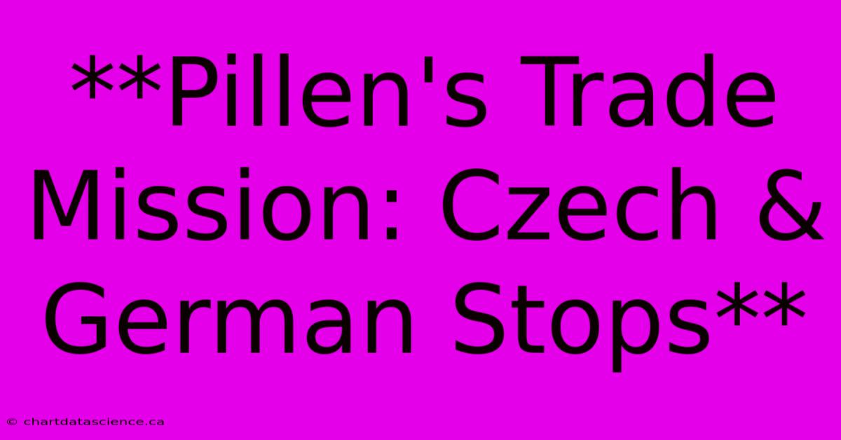 **Pillen's Trade Mission: Czech & German Stops** 