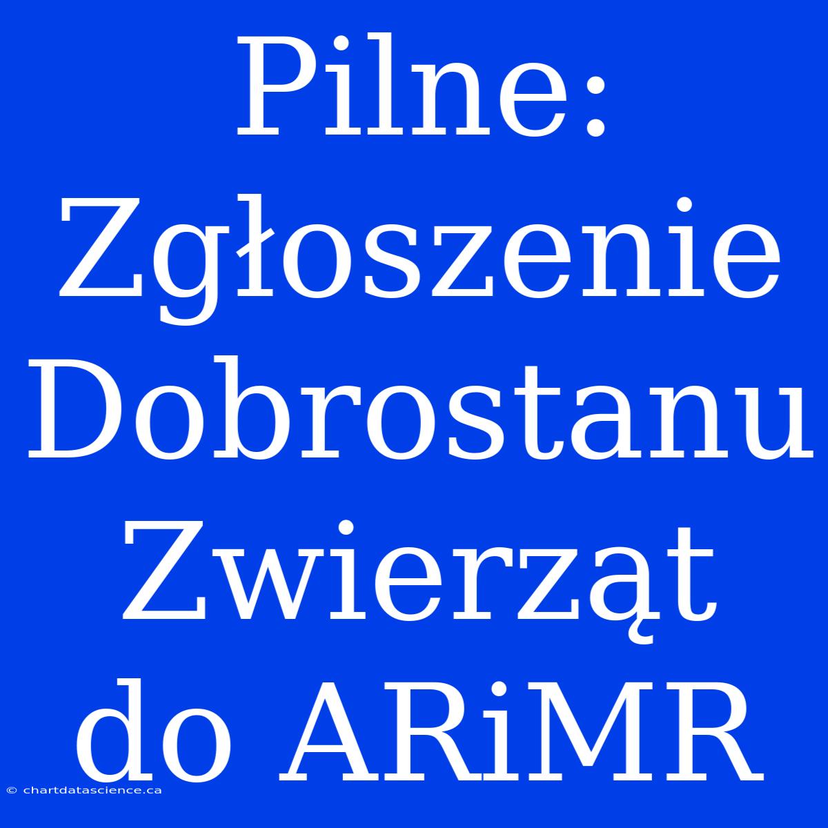 Pilne: Zgłoszenie Dobrostanu Zwierząt Do ARiMR