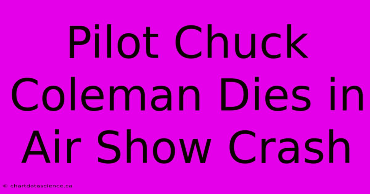 Pilot Chuck Coleman Dies In Air Show Crash