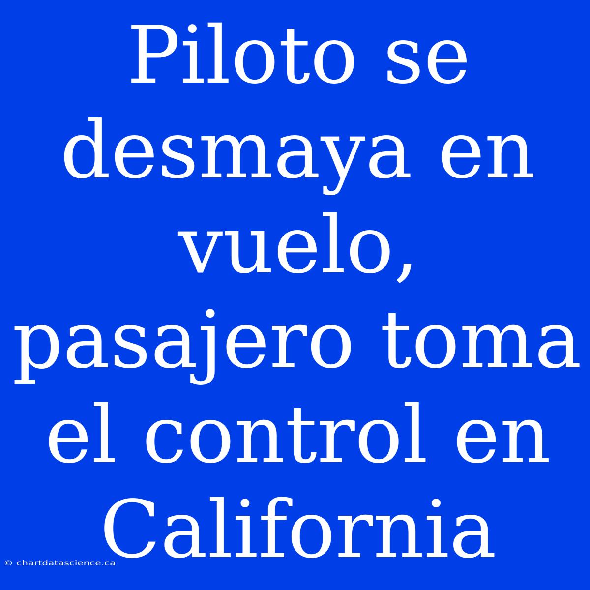 Piloto Se Desmaya En Vuelo, Pasajero Toma El Control En California