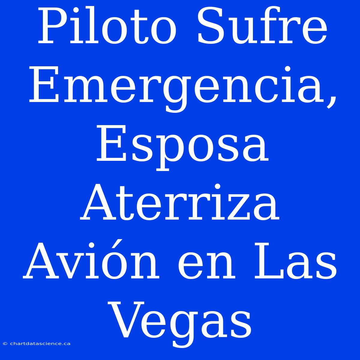 Piloto Sufre Emergencia, Esposa Aterriza Avión En Las Vegas