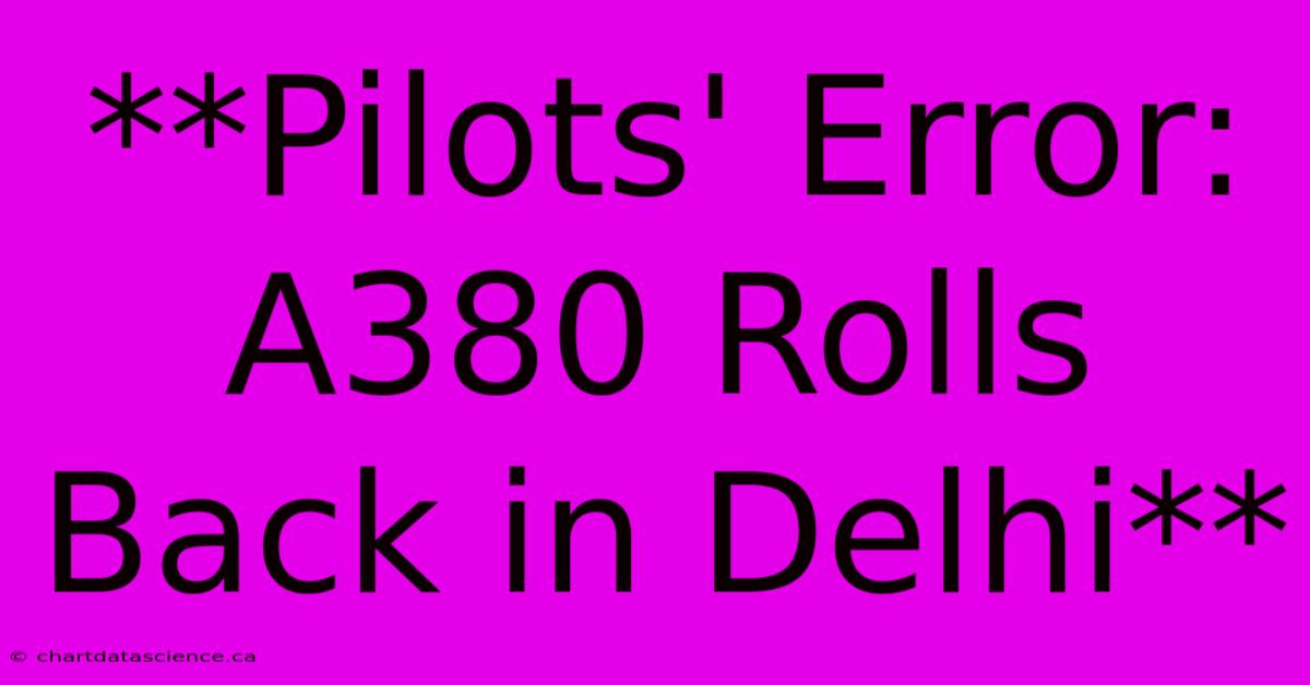 **Pilots' Error: A380 Rolls Back In Delhi**