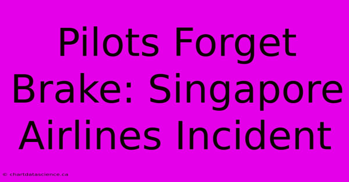 Pilots Forget Brake: Singapore Airlines Incident