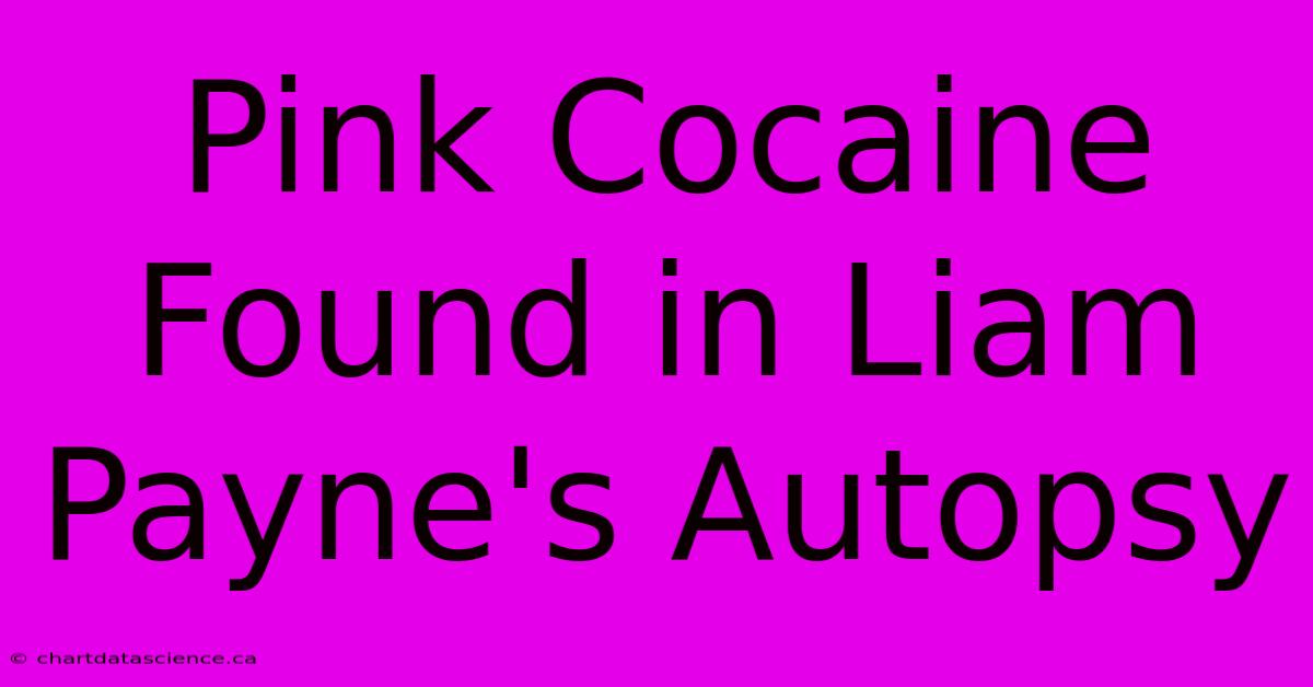 Pink Cocaine Found In Liam Payne's Autopsy