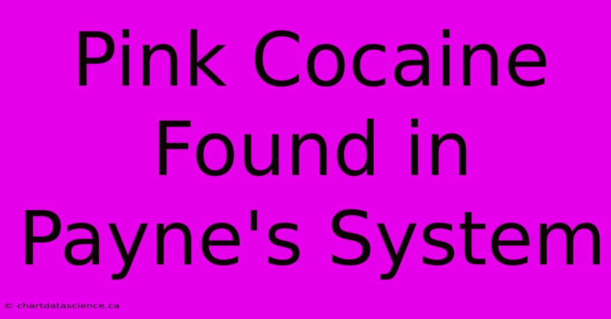 Pink Cocaine Found In Payne's System