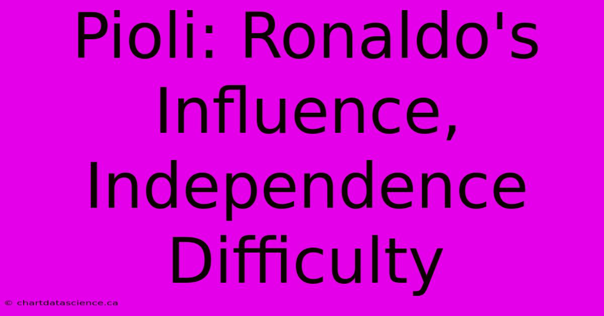 Pioli: Ronaldo's Influence, Independence Difficulty