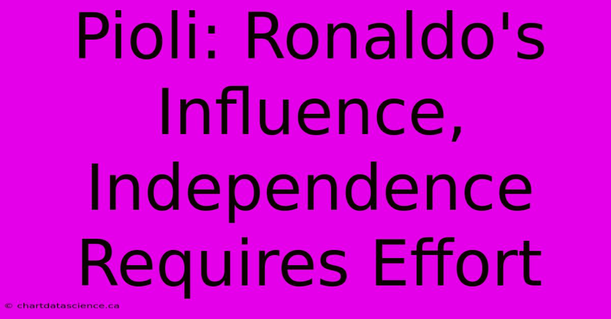 Pioli: Ronaldo's Influence, Independence Requires Effort