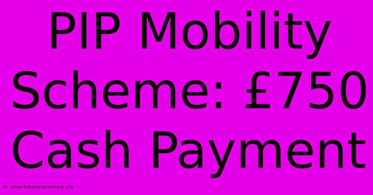 PIP Mobility Scheme: £750 Cash Payment