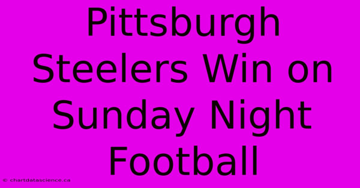 Pittsburgh Steelers Win On Sunday Night Football