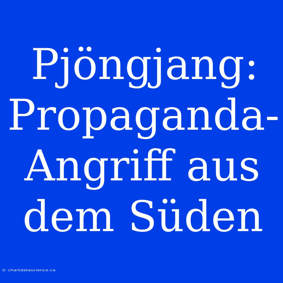 Pjöngjang: Propaganda-Angriff Aus Dem Süden