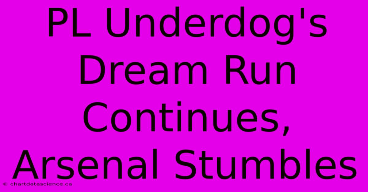 PL Underdog's Dream Run Continues, Arsenal Stumbles