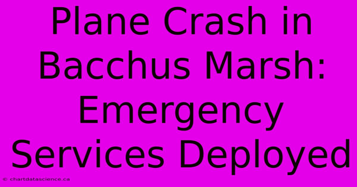 Plane Crash In Bacchus Marsh: Emergency Services Deployed 