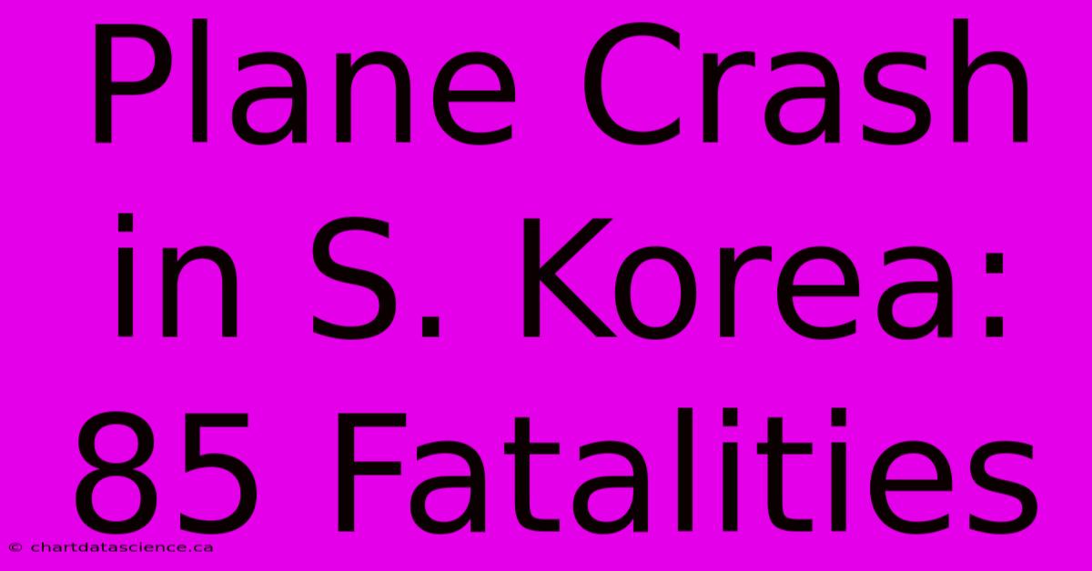 Plane Crash In S. Korea: 85 Fatalities