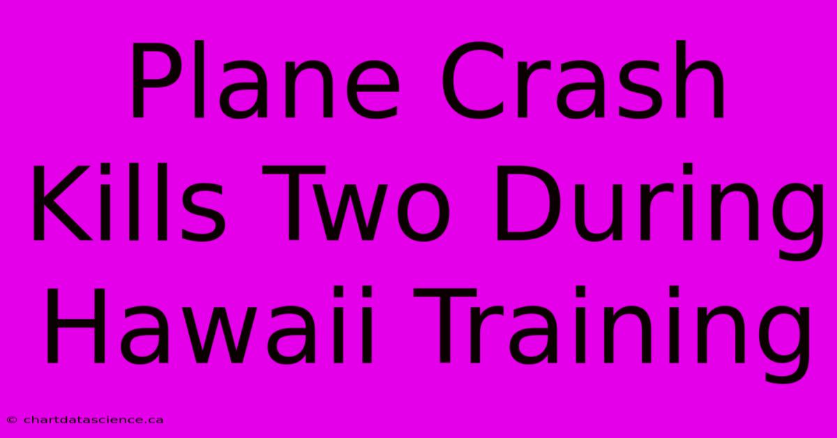 Plane Crash Kills Two During Hawaii Training