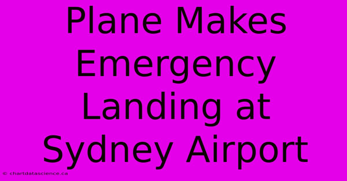 Plane Makes Emergency Landing At Sydney Airport