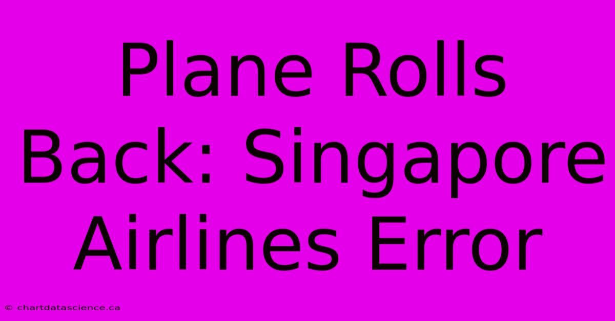 Plane Rolls Back: Singapore Airlines Error