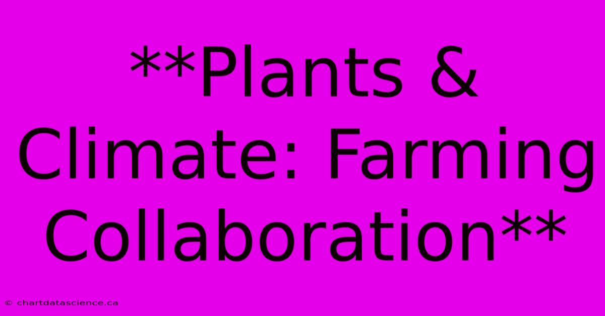 **Plants & Climate: Farming Collaboration**