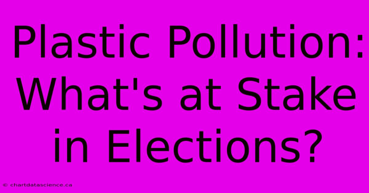 Plastic Pollution: What's At Stake In Elections?