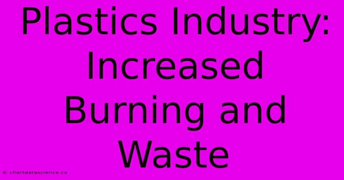 Plastics Industry: Increased Burning And Waste