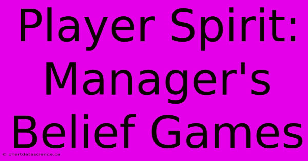 Player Spirit: Manager's Belief Games 