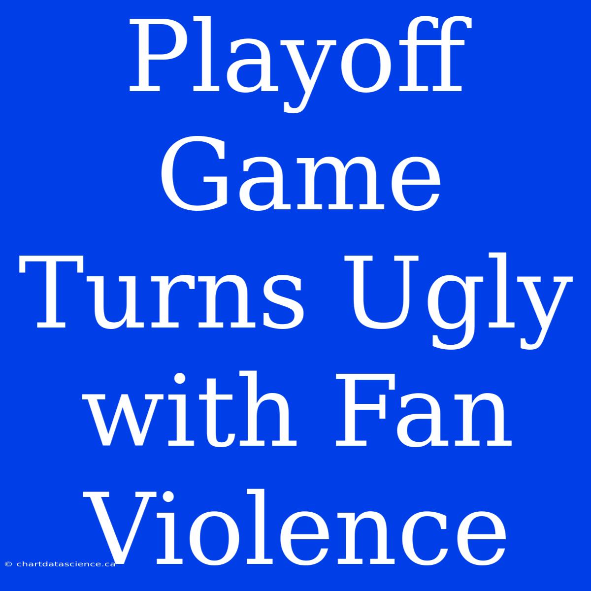 Playoff Game Turns Ugly With Fan Violence