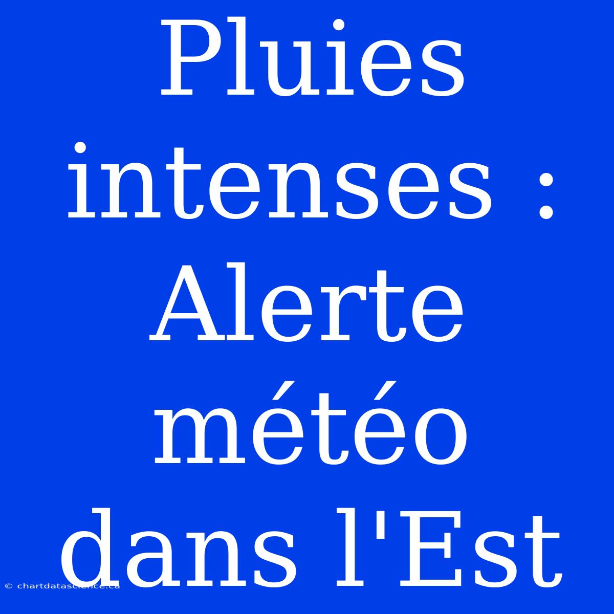 Pluies Intenses : Alerte Météo Dans L'Est