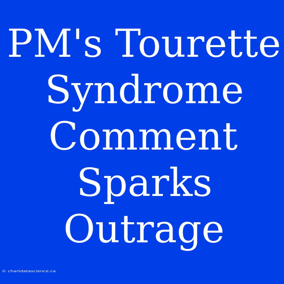 PM's Tourette Syndrome Comment Sparks Outrage