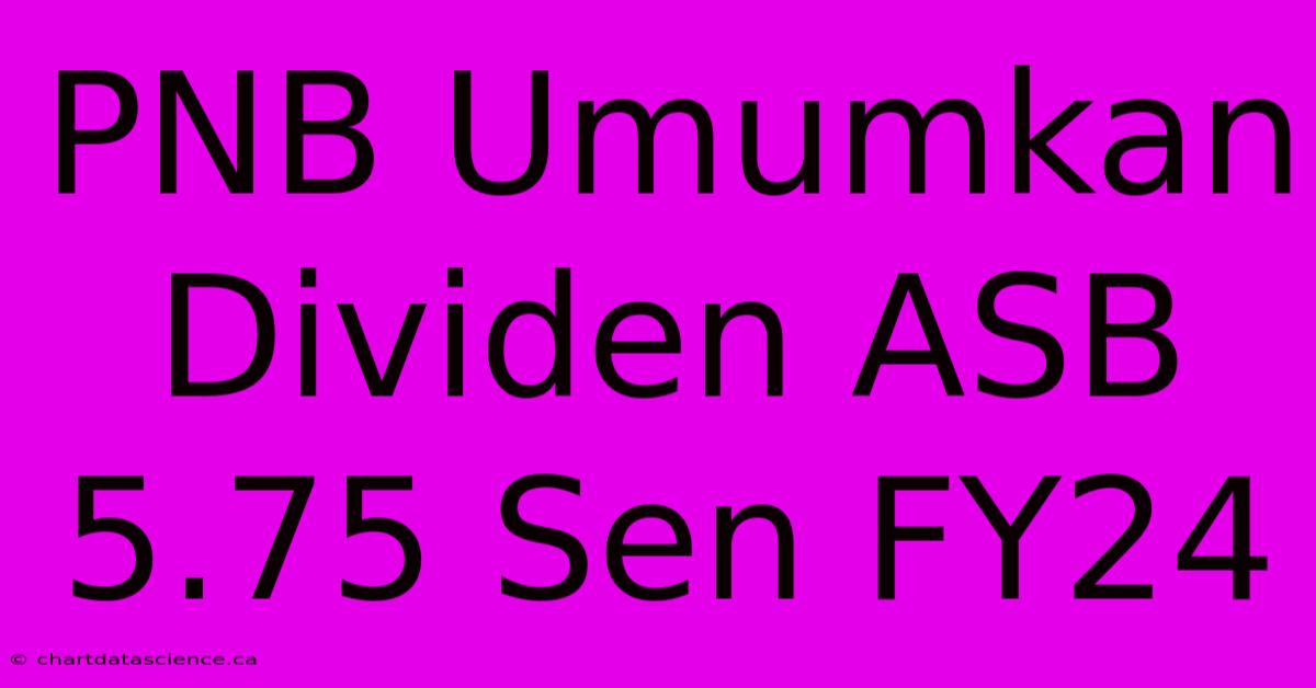 PNB Umumkan Dividen ASB 5.75 Sen FY24