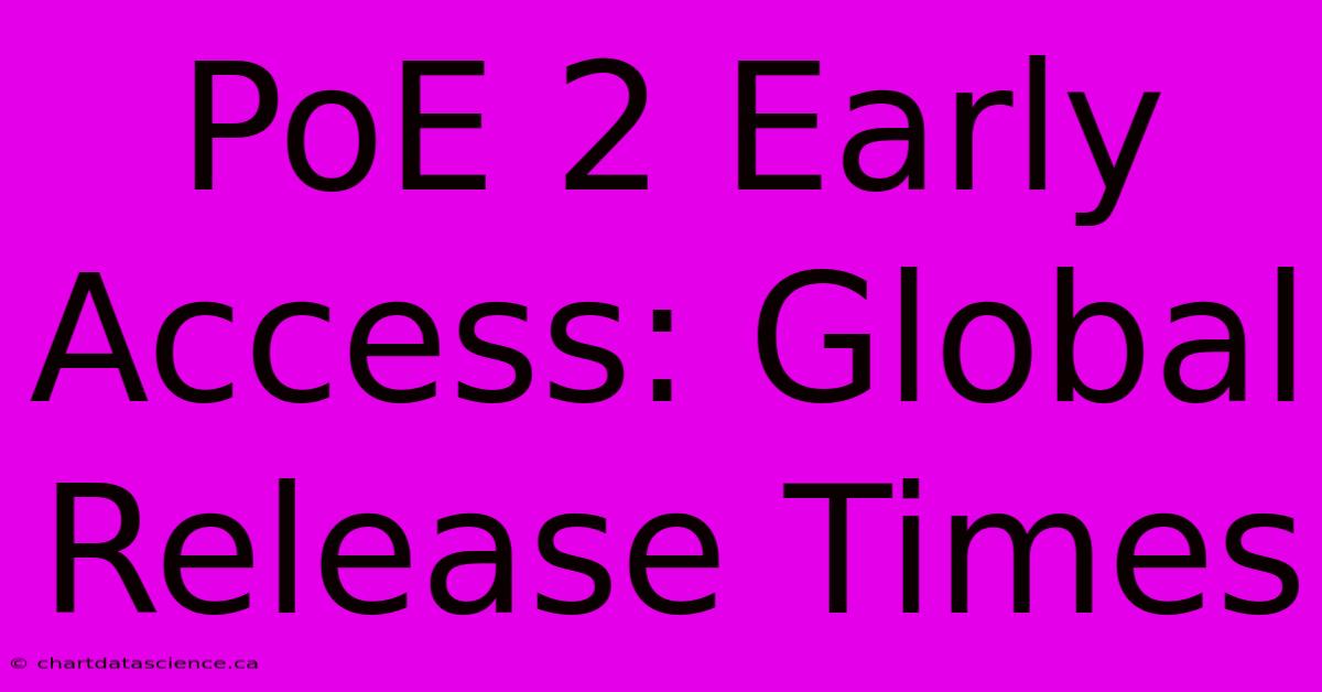 PoE 2 Early Access: Global Release Times