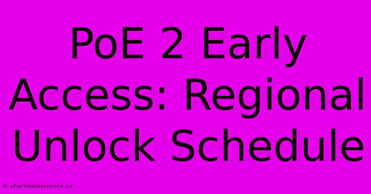 PoE 2 Early Access: Regional Unlock Schedule