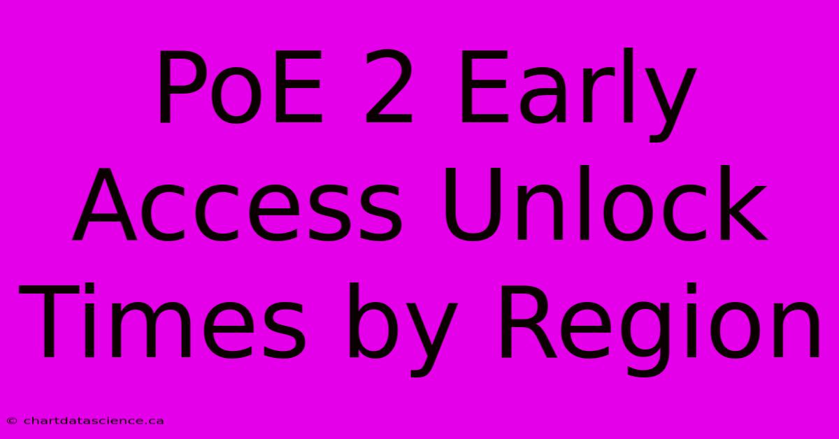 PoE 2 Early Access Unlock Times By Region