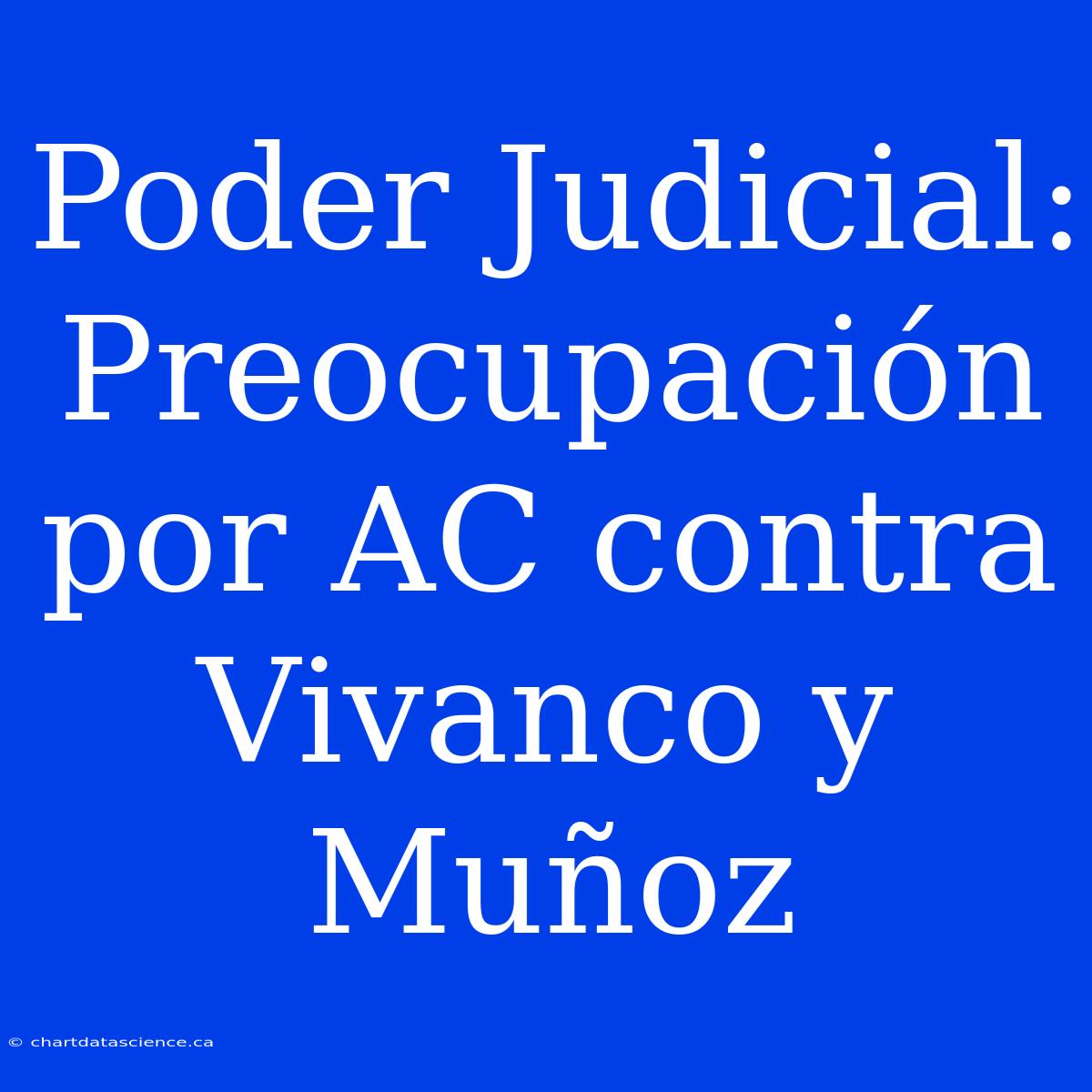 Poder Judicial: Preocupación Por AC Contra Vivanco Y Muñoz