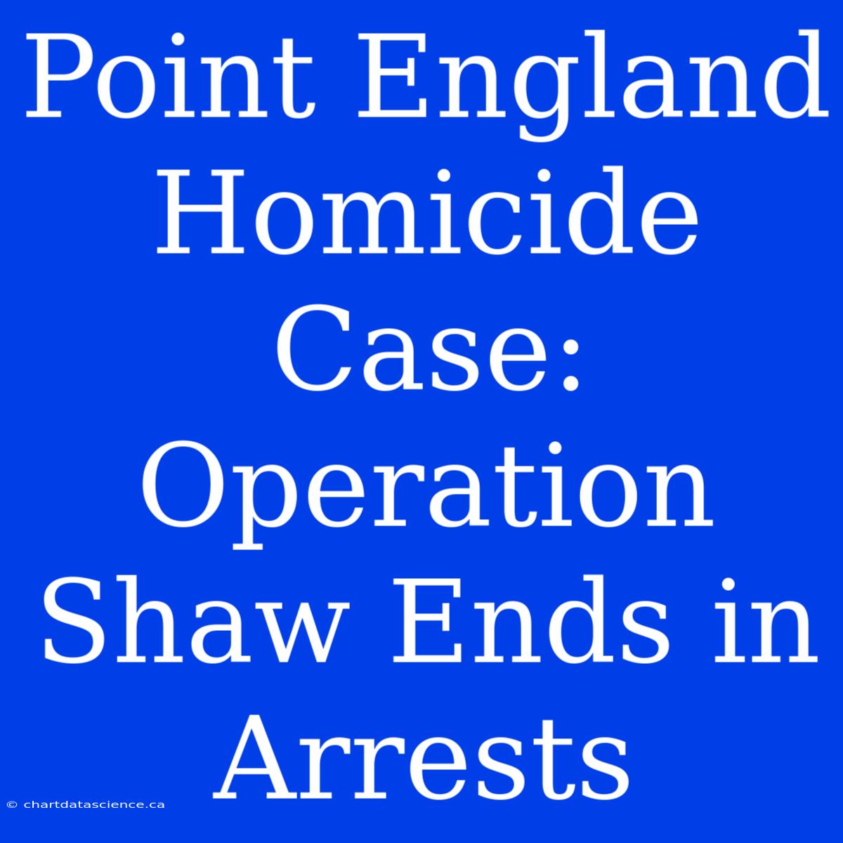 Point England Homicide Case: Operation Shaw Ends In Arrests