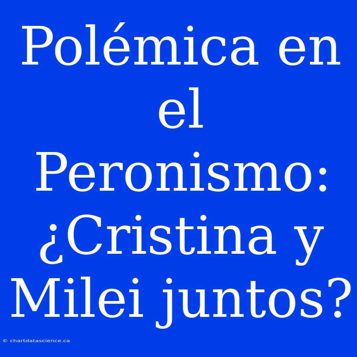 Polémica En El Peronismo: ¿Cristina Y Milei Juntos?