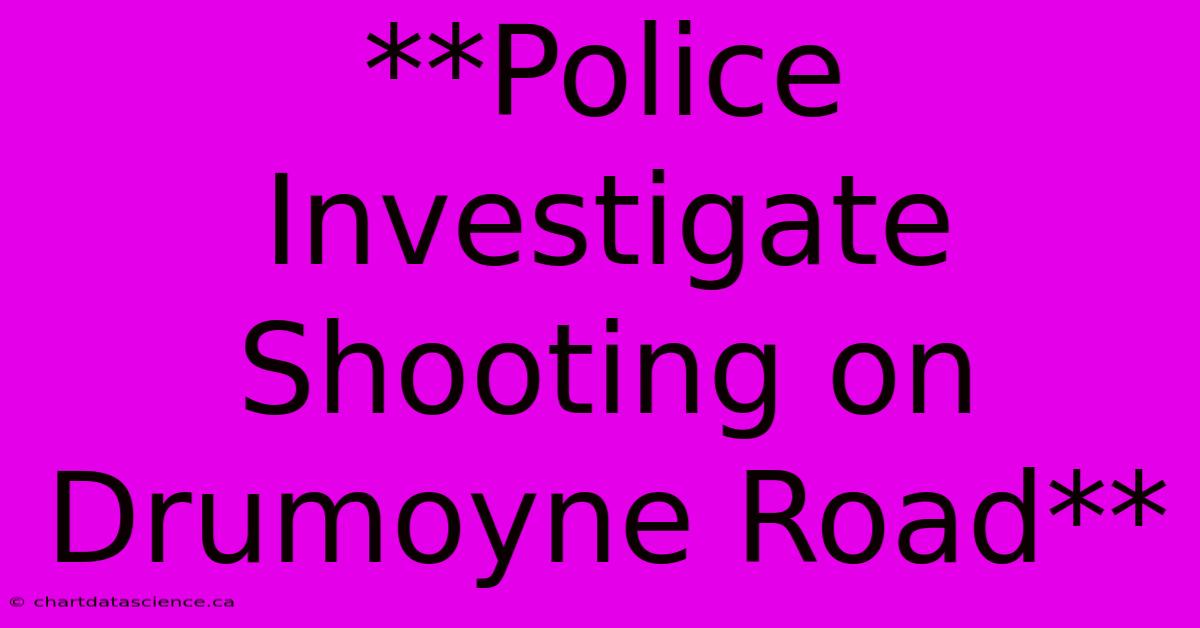 **Police Investigate Shooting On Drumoyne Road**