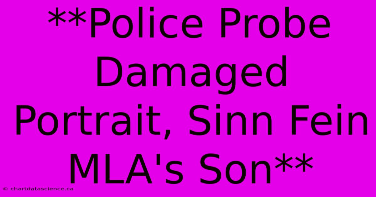 **Police Probe Damaged Portrait, Sinn Fein MLA's Son** 