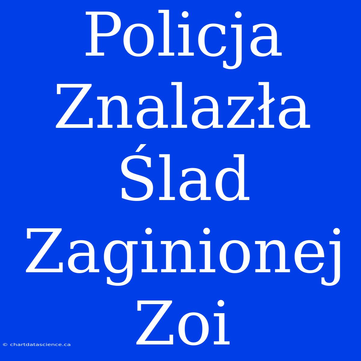 Policja Znalazła Ślad Zaginionej Zoi