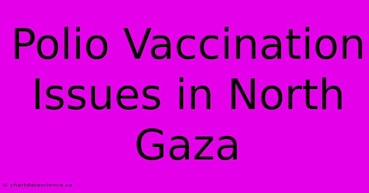 Polio Vaccination Issues In North Gaza 