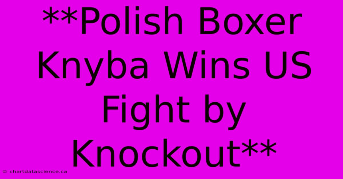 **Polish Boxer Knyba Wins US Fight By Knockout**